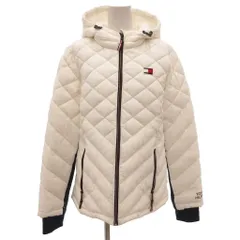 トミーヒルフィガー TOMMY HILFIGER 中綿ジャケット パーカー キルティング M ジップアップ ロゴ 刺繍 白 ホワイト 赤 レッド  紺 ネイビー /KB ■ECG006のサムネイル
