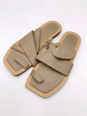 STYLEMIXER Asymmetrical Flat Sandals, Size Unknown/Beige, Women's