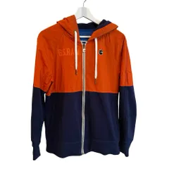 ジースターロウ G-Star RAW スウェットパーカー S.O. SQUAD HOODED VEST SW L/S バイカラー ジップアップ M 橙 オレンジ 紺 ネイビー /MZ ■ECF005のサムネイル