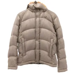 フレッドペリー FRED PERRY ダウンジャケット M グレー フード付き リアルファー付き ラクーン キルティング リブ袖 /SD ■ECE006のサムネイル