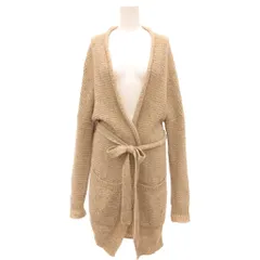 マックスマーラ ウィークエンドライン MAX MARA WEEKEND LINE ニットカーディガン モヘア混 アンゴラ混 S ベージュ 無地 長袖 ベルテッド /SD ■ECG006のサムネイル