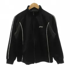 アシックス asics トラックジャケット ジャージ M 黒 ブラック スタンドカラー フルジップ /NU ■ECF006のサムネイル