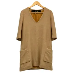 Drawer(ドゥロワー) ワンピース サイズ36 S レディース美品  - ベージュ Vネック/七分袖/ひざ丈のサムネイル