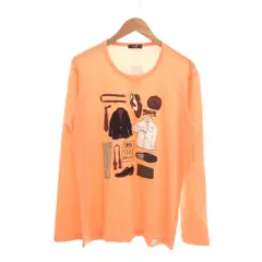 コムサイズム COMME CA ISM タグ付き Tシャツ ロンT XL オレンジ プリント ラウンドネック 長袖 /NU ■ECF006のサムネイル