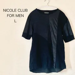 NICOLE CLUB FOR MEN　Tシャツ　L　黒　異素材のサムネイル