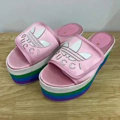 ■GUCCI×adidas グッチ×アディダス プラットフォーム シルク 厚底 サンダル A26-2171のサムネイル