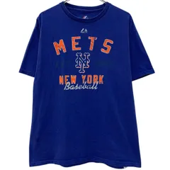 Majestic 半袖 プリントTシャツ L ブルー マジェスティック プルオーバー ビッグプリント カットソー コットン100% 夏物 a806-6788のサムネイル