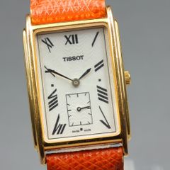 稼働品】TISSOT スモセコ ローマン文字盤 レクタンギュラー ギョーシェ 