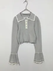 dazzlin ダズリン スポーティ バイカラーポロニットトップス プルオーバー sizeF/グレー ■■ レディースのサムネイル
