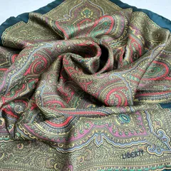☆イングランド製 LIBERTY タペストリー柄 シルクスカーフ ペイズリー オリエンタルのサムネイル