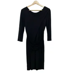 ESCADA(エスカーダ) ワンピース サイズ34 S レディース - 黒 クルーネック/七分袖/ひざ丈のサムネイル