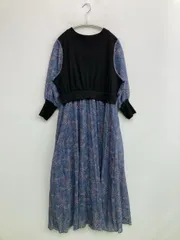 ABITOKYO アビトーキョー ワンピース F ブルー 花柄・ボタニカル柄 長袖 ロング・マキシ丈 フレア レディースのサムネイル