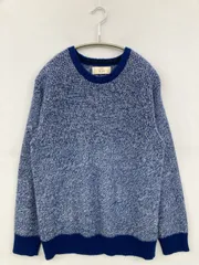 ikka イッカ ニット/セーター L ブルー ウール・ニット 無地 長袖 クルーネック(丸首) メンズのサムネイル