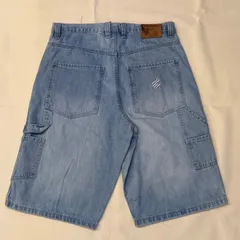 90s 00s　rocawear　hiphop　ショート　ハーフ　デニム　ジョーツ　パンツ　ワイド　極太　bboy　Y2K　海外　ストリート　ペインター　刺繡　W36　【P-260】のサムネイル