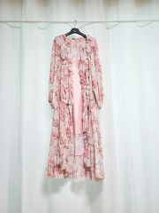 マックスマーラ 花柄 プリーツワンピース ベルト ウエストゴム 