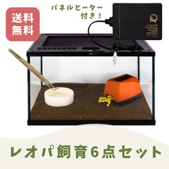 スドー レオパ  6点 飼育セット キット 爬虫類用ガラスケージ スターターセット ウェットシェルター  パネルヒーター ピンセット 餌皿 ソイル付のサムネイル