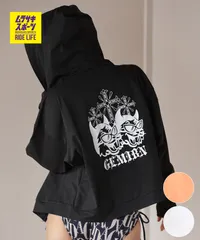 【ムラスポ公式】新品 GYDA ジェイダ 水着 ラッシュガード ジップアップ パーカー レディース GEMIEN バックプリント 414590 ムラサキスポーツ限定のサムネイル
