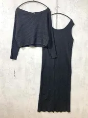 AZUL basic アズールバイマウジー LAYERED 3WAY KNIT ONE PIECE レイヤード ニット ワンピース sizeM/黒 ◇■レディースのサムネイル