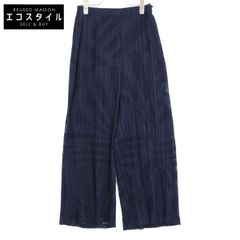 PLEATS PLEASE 20SS PP01-JF724 Navy Pleated Cutwork Pants Size 3