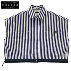sacai　サカイ　23-06505 23SS ブルー×ホワイト Thomas Mason ストライプショートスリーブシャツ　1のサムネイル