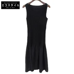 ISSEY MIYAKE　イッセイミヤケ　ポリエステル プリーツ切り替え ノースリーブ ワンピース レディース 黒 ブラック M IM02FH919　Mのサムネイル