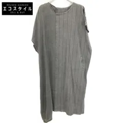 Y's　ワイズ　YT-D04-027 グレー WASHER STRIPE ASYMMETRIC FRENCH DRESS ドッキングストライプワンピース　2のサムネイル