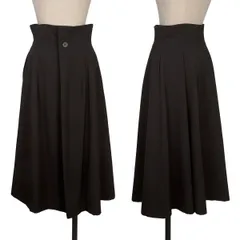 ヨウジヤマモト ファムYohji Yamamoto FEMME ウールギャバダーツデザインスカート 黒SSのサムネイル