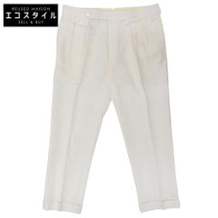 Ralph Lauren Purple Label Gregory Hand-Tailored Trousers with Cinch Back, White, Size 36, Excellent Condition, Item Number: 798928131003