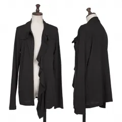 ヨウジヤマモト ファムYohji Yamamoto FEMME ウールボタンレスドレープカーディガン 黒2のサムネイル
