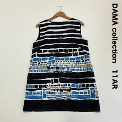 DAMA collection ダーマコレクション☆コットンリネンノースリーブチュニックワンピース 11AR ネイビー ボーダーのサムネイル