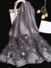 アクセサリー レディース スカーフ バンダナ スクエアスカーフ 杭州刺繍 本物の絹のケープ スキニー 軽量スカーフ 春夏秋 エレガント、母の日 女性 ドレス用 手作りギフト