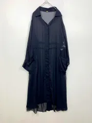 Mila Owen ミラオーウェン シアー ロング シャツ size1/紺  ■■レディースのサムネイル