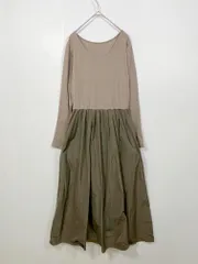 NOLLEY'S ノーリーズ 3-0058-5-07-002 定価19800円 テレコ×タフタ2WAY長袖 ワンピース sizeF/モカ ■■◎レディースのサムネイル