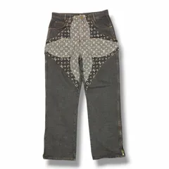 国内正規 LOUIS VUITTON 23AW monogram flower denim pants モノグラム フラワー デニムパンツ ジーンズ ルイヴィトン RM232 Y92 HPD92W ブラック 34 （18831M）のサムネイル