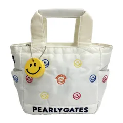 PEARLY GATES パーリーゲイツ  カートバッグ ニコちゃん総柄 ホワイト系  [240101723883] ゴルフウェア ストスト PEARLY GATES パーリーゲイツ カートバッグ ニコちゃん総柄 ホワイト系