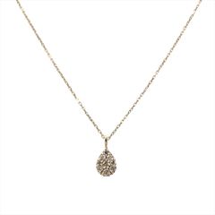 Necklace with 0.06ct Diamond, K10YG, 0.6g, Yellow Gold, Women's [Pre-owned]