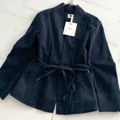 未使用✨Christian Dior クリスチャンディオール 着物ジャケット ベルト BEE刺繍タグ CDロゴ ネイビー I38のサムネイル