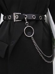 액세서리 여성 벨트 펑크 스타일 조정 가능 가죽 벨트, 여성 허리 벨트, 펑크, 학생, 캐주얼, 빈티지, 힙합 스타일, 패션 액세서리, 할로윈 등 다양한 장면에 적합합니다