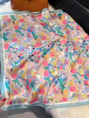 アクセサリー レディース スカーフ バンダナ スクエアスカーフ 1枚 女性用エレガントなファッションプリント薄手人工スカーフ、ボヘミアンレトロカジュアルサテンスクエアスカーフ、ヘッドスカーフ、エレガントなファッション女性用ネックスカーフ、ショール、