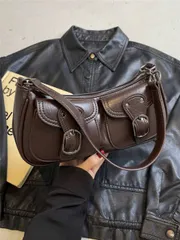 バッグ レディース ショルダーバッグ メッセンジャーバッグ ファッション ソリッドカラー ヴィンテージ ショルダーバッグ、通勤や旅行に適しています