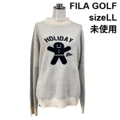 ■ 未使用 フィラゴルフ FILA GOLF ニットセーター トップス 長袖 ジンジャーブレッドマン 白 黒 LL 42号 レディース S6H039のサムネイル