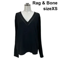 ◆ ラグアンドボーン Rag & Bone シャツ ブラウス トップス 長袖 Vネック 黒 XS 5号 レディース S6H047のサムネイル