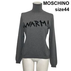 ◆ モスキーノ MOSCHINO 長袖ニット セーター タートルネック プルオーバー トップス グレー ウール100％ 44 M 9号 レディース S6H066のサムネイル