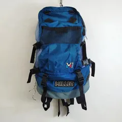 90s MILLET ミレー バックパック リュック MO1590 35L~40L 登山 アウトドア トレッキング 大容量 VINTAGE ブルー系 F653のサムネイル