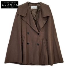 ADORE Brown Light River Big Collar Trench Cape Coat Size 38