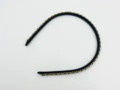 CHANEL シャネル カチューシャ ヘアアクセサリー ヘアバンド ブラック ゴールド金具 26P 超美品のサムネイル