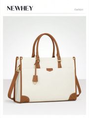 Women's Tote Bag, 15.6-inch Laptop Bag, Waterproof Canvas Work Bag, Lightweight Laptop Briefcase, Women's Business Office Bag, Travel Tote Shoulder Bag