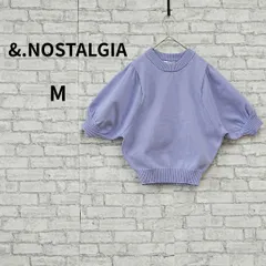 &.NOSTALGIA パフスリーブニット 五分袖 ラベンダー Mのサムネイル
