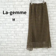 La-gemme 透かし編みロングスカート カーキ Mのサムネイル