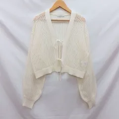 PAGEBOY ページボーイ フロントリボンメッシュカーディガン オフホワイト F 〇□・□○☆のサムネイル